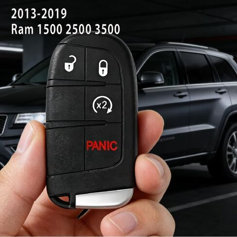 Replacement for 2013 2014 2015 2016 2017 2018 2019 Dodge Ram 1500 2500 3500 Key Fob Remote Control GQ4-54T 4 Buttons 433MHz in Saudi Arabia
