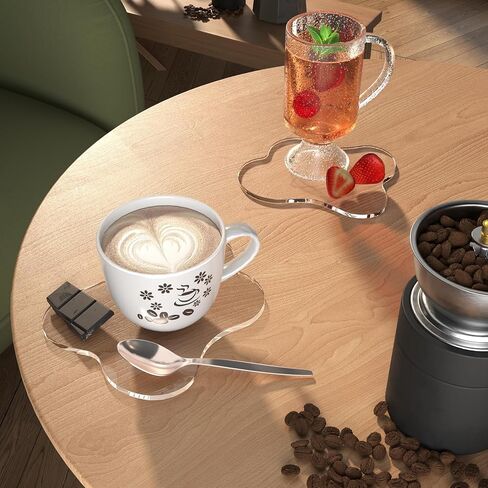 قطعتان من قواعد الأكواب المصنوعة من الأكريليك، قاعدة أكواب لطيفة لطاولة القهوة، قاعدة مقاومة للحرارة لسطح المكتب، قاعدة شفافة لمكتب المكتب المنزلي، ملحق لحماية سطح المكتب، على شكل سحابة in Kuwait