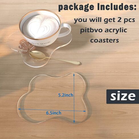 قطعتان من قواعد الأكواب المصنوعة من الأكريليك، قاعدة أكواب لطيفة لطاولة القهوة، قاعدة مقاومة للحرارة لسطح المكتب، قاعدة شفافة لمكتب المكتب المنزلي، ملحق لحماية سطح المكتب، على شكل سحابة in Kuwait