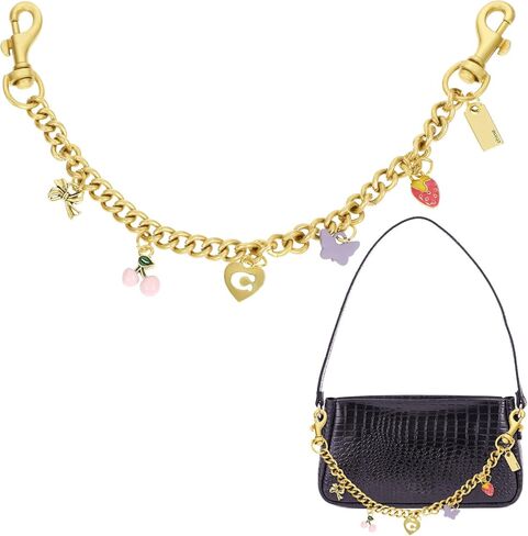 Cherry Charms, Purse Extender Chain, Two Point Bag Charm Chain with Lobster Clasp, Butterfly Purse Chains, Purse Chain Charm, Purse Accessories for Women (Antique Gold) in Saudi Arabia