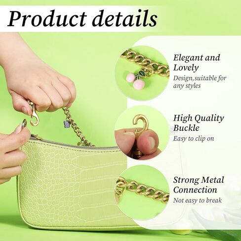 Cherry Charms, Purse Extender Chain, Two Point Bag Charm Chain with Lobster Clasp, Butterfly Purse Chains, Purse Chain Charm, Purse Accessories for Women (Antique Gold) in Saudi Arabia