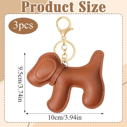 3Pcs Leather Dog Bag Charm, Dogs Lover Charm Keychain Cute Puppy Keychain Dog Keyring for Women Purse Backpack Handbags in Saudi Arabia