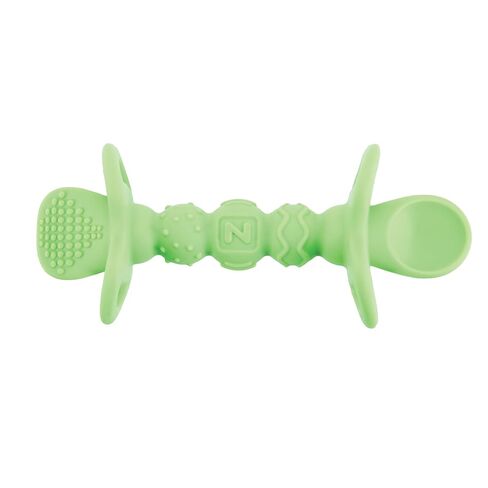 Nuby Dipeez 2 in 1 Silicone Spoons/Dipper, 2pk, Blue/Green in Kuwait