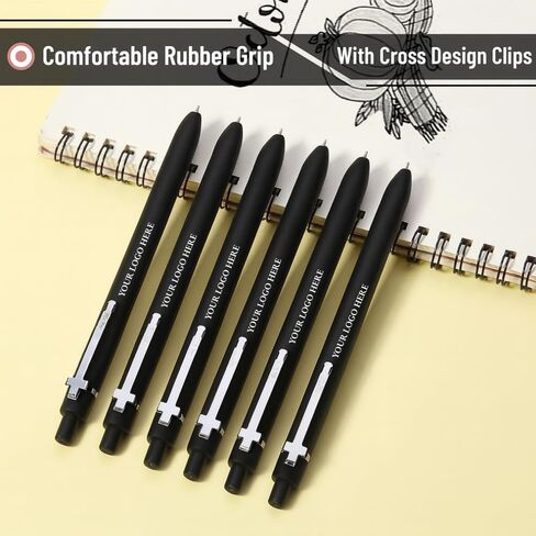 Mr. Pen- مجموعة أقلام متقاطعة مخصصة، مخصصة بشعار أو نص، حبر أسود، نقطة دقيقة 0.5 مم، مشبك متقاطع قابل للسحب، رائعة للأعمال والكنيسة والأحداث والهدايا، مجموعة أقلام مخصصة in Kuwait