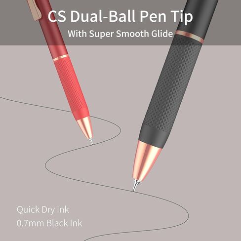 pollopollo Gel Pens, 6-Pack Retractable Click Pens 0.7mm Medium Point Black Ink with Textured Grip, Writing Pens for Office School (Gold Shine) in Saudi Arabia