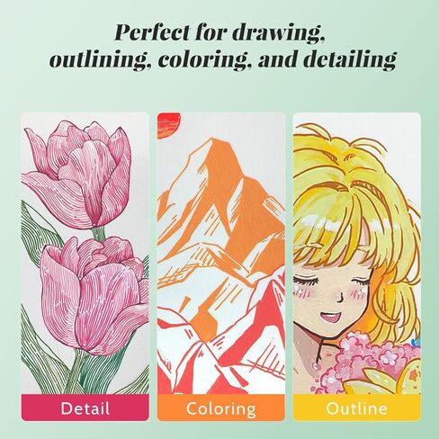 ENMY Acrylic Fineliner Pen, 6Pcs Aesthetic Colors 0.6mm Fine Point Retractable Markers, Colorful Drawing Pen for Journaling, Outlining, Sketch, Note-Taking, Smooth Art Pens for Adults & Kids in Saudi Arabia
