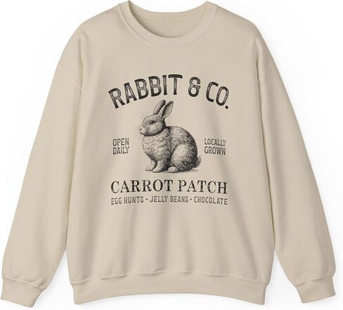 Rabbit & Co. Carrot Patch crewneck sweatshirt | Vintage bunny farm logo | in Saudi Arabia