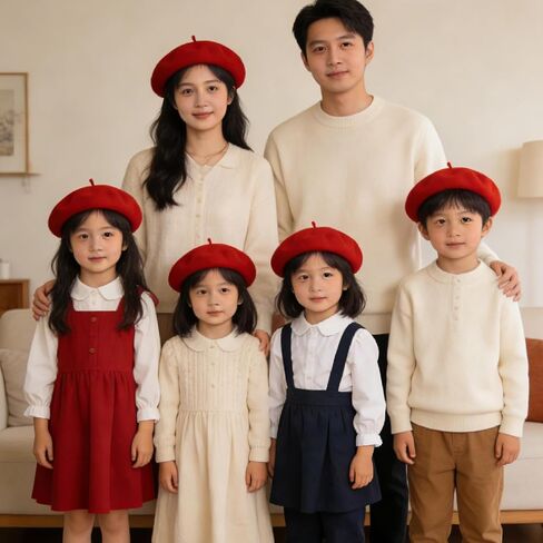 IZUS 2-5T Toddler French Berets for Baby Girls Wool Blend Artist Beanie Cap Solid Warm Painter Hat Baby Boys for Fancy Party in Kuwait