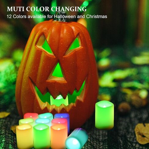 Multi Color Changing Votive Flameless Candles with Remote and Timer - Battery Operated Led Tea Light Candles，Set of 10 Colored Flickering Candles for Birthday, Wedding, Anniversary Easter Party Décor. in Kuwait