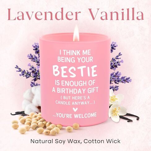 Best Friend Birthday Gifts for Women Friendship, Funny Bestie Candle 10Oz, Birthday Gifts for Friends BFF Work Besties, Bday Gag Gift, Soy Wax Scented Candle in Saudi Arabia
