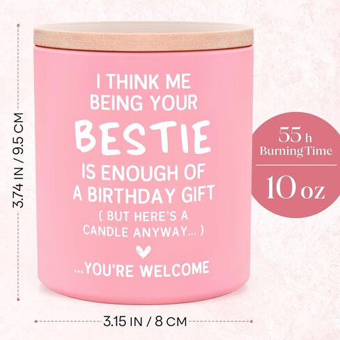 Best Friend Birthday Gifts for Women Friendship, Funny Bestie Candle 10Oz, Birthday Gifts for Friends BFF Work Besties, Bday Gag Gift, Soy Wax Scented Candle in Saudi Arabia