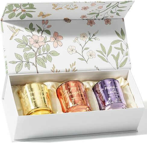 Scented Candles for Women, 3 Pack Candle Set Soy Candles for Home Scented Holiday Votive Candle Gifts Set, Easter Mothers Day Birthday Gifts for Women - Vanilla Coconut/Sandalwood Rose/Lemon Lavender in Kuwait