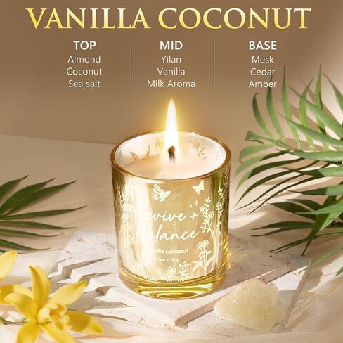 Scented Candles for Women, 3 Pack Candle Set Soy Candles for Home Scented Holiday Votive Candle Gifts Set, Easter Mothers Day Birthday Gifts for Women - Vanilla Coconut/Sandalwood Rose/Lemon Lavender in Kuwait