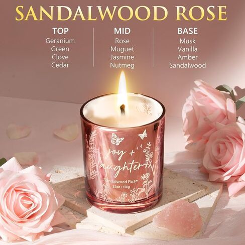 Scented Candles for Women, 3 Pack Candle Set Soy Candles for Home Scented Holiday Votive Candle Gifts Set, Easter Mothers Day Birthday Gifts for Women - Vanilla Coconut/Sandalwood Rose/Lemon Lavender in Kuwait