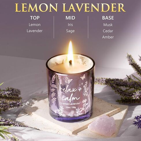 Scented Candles for Women, 3 Pack Candle Set Soy Candles for Home Scented Holiday Votive Candle Gifts Set, Easter Mothers Day Birthday Gifts for Women - Vanilla Coconut/Sandalwood Rose/Lemon Lavender in Kuwait