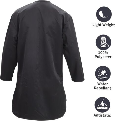 Long-sleeved Work Clothes Smocks Workwear Color Hairstylist Dressing Salon Wear Fashion Women Hairdresser's Coat Salon Smock Long Sleeve Smock Proof Shirt Men's Smock Black in Saudi Arabia