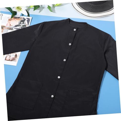 Long-sleeved Work Clothes Smocks Workwear Color Hairstylist Dressing Salon Wear Fashion Women Hairdresser's Coat Salon Smock Long Sleeve Smock Proof Shirt Men's Smock Black in Saudi Arabia