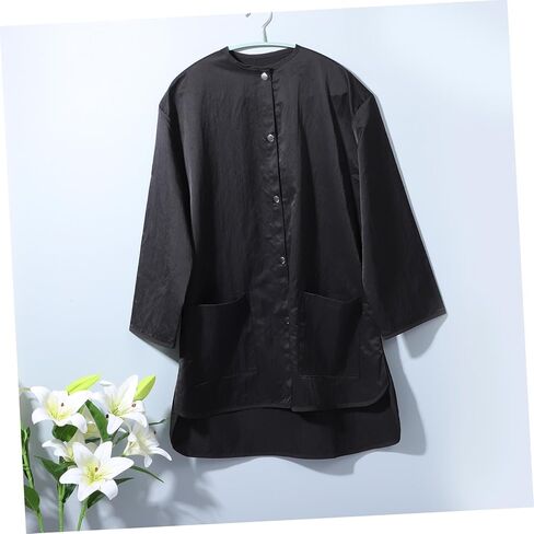 Long-sleeved Work Clothes Smocks Workwear Color Hairstylist Dressing Salon Wear Fashion Women Hairdresser's Coat Salon Smock Long Sleeve Smock Proof Shirt Men's Smock Black in Saudi Arabia