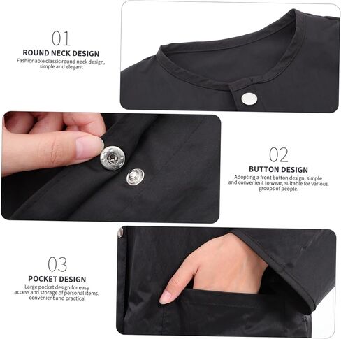 Long-sleeved Work Clothes Smocks Workwear Color Hairstylist Dressing Salon Wear Fashion Women Hairdresser's Coat Salon Smock Long Sleeve Smock Proof Shirt Men's Smock Black in Saudi Arabia