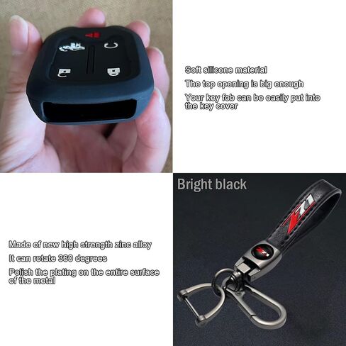 لz71 سيليكون المطاط مفتاح ذكي حامي مع سلسلة المفاتيح 5 أزرار مفتاح فوب حامل لAcadia التضاريس يوكون شيفروليه سيلفرادو كولورادو سوبربان تاهو بعض اكسسوارات السيارات in Kuwait