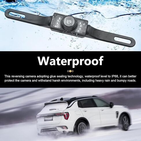 1PC Backup Camera for Car, 170 Degrees Wide Angle HD Video with Night Vision, Waterproof Reversing Parking Camera, Universal for Most Cars (Black) in Kuwait