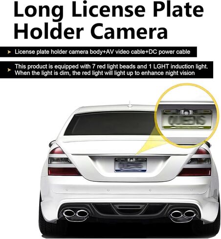 1PC Backup Camera for Car, 170 Degrees Wide Angle HD Video with Night Vision, Waterproof Reversing Parking Camera, Universal for Most Cars (Black) in Kuwait