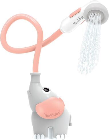 Yookidoo Baby Bath Shower Head - Elephant Water Pump with Trunk Spout Rinser - Control Water Flow from 2 Elephant Trunk Knobs for Maximum Fun in Tub or Sink for Newborn Babies (Turquoise) in Kuwait