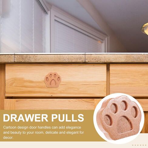 Wooden Animal Paw Cabinet Door Knobs Solid Beech Wood Drawer Pulls Animal Wardrobe Handles for Nursery Room Furniture with Screws in Kuwait