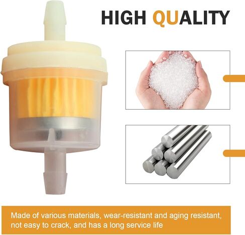 6 PCS 1/4" 6mm-7mm Inline Clear Fuel Filter with Magnet, 2.20 × 1.06 Inches, Small Engine Fuel Filter for Motorcycle ATV Quad Go Karts Lawnmower (Yellow) in Kuwait