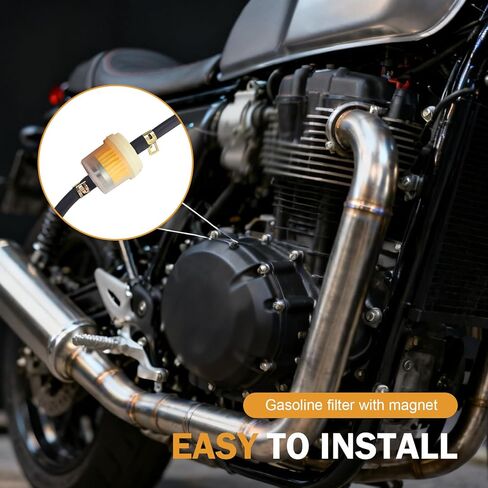 6 PCS 1/4" 6mm-7mm Inline Clear Fuel Filter with Magnet, 2.20 × 1.06 Inches, Small Engine Fuel Filter for Motorcycle ATV Quad Go Karts Lawnmower (Yellow) in Kuwait