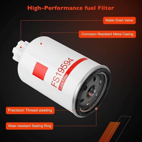 FF5324 FS19594 فاصل مياه فلتر الوقود (يحل محل FF100-2 WS100) متوافق مع نظام الوقود AirDog I ودودج رام كومينز يستبدل P551315 & P550550، BF46176 & BF1275، 33420 & 33790 in Saudi Arabia