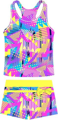 ملابس سباحة للفتيات من Belovecol مكونة من قطعتين تانكيني لباس سباحة بويشورت صيفي للشاطئ وواقي من الطفح الجلدي من 4 إلى 15 طن in Kuwait