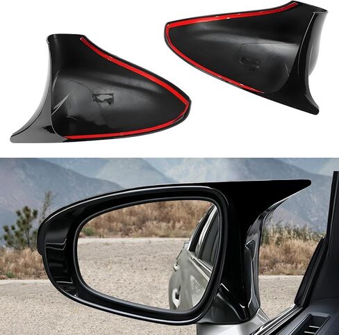2Pcs Side Mirror Caps Compatible with Lexus IS GS CT LS ES RC F-Sport 2013-2020, Door Rearview Mirror Cover Trims Exterior Decoration Accessories (Glossy Black) in Kuwait