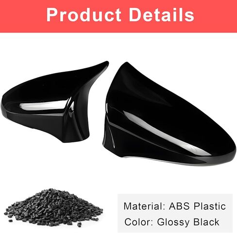 2Pcs Side Mirror Caps Compatible with Lexus IS GS CT LS ES RC F-Sport 2013-2020, Door Rearview Mirror Cover Trims Exterior Decoration Accessories (Glossy Black) in Kuwait