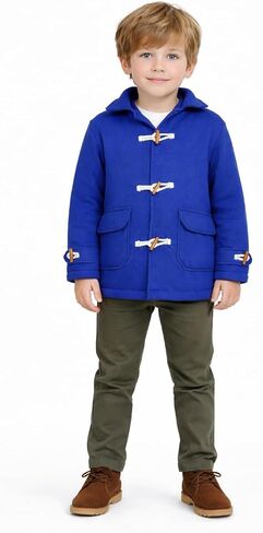 A2Z 4 Kids Girls Boys Duffle Coat Fleece Jackets Stylish Utility Pockets Long Sleeves Trendy Fashion Thick Jacket 5-13 Years in Kuwait