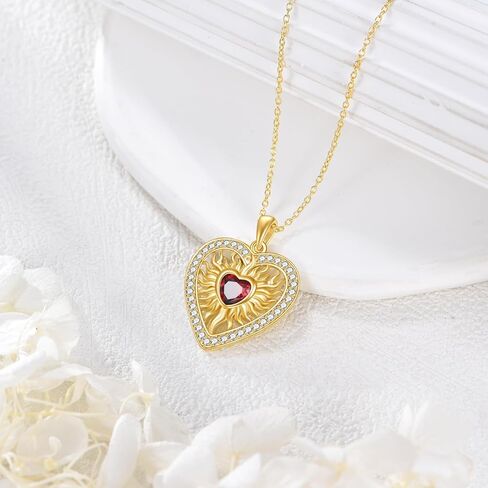 القلب المقدس قلادة فضة القلب المقدس يسوع قلادة 14 كيلو مطلية بالذهب كريستين مجوهرات هدايا للرجال النساء in Kuwait