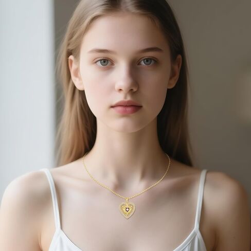 القلب المقدس قلادة فضة القلب المقدس يسوع قلادة 14 كيلو مطلية بالذهب كريستين مجوهرات هدايا للرجال النساء in Kuwait