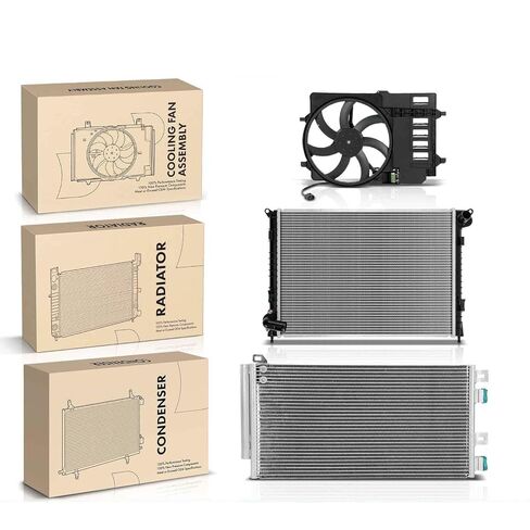 Replacement Parts for 3Pcs Radiator&AC Condenser&Cooling Fan Kit for Mini Cooper 2002-2006 L4 1.6L Mod-A58PP-96451 in Saudi Arabia