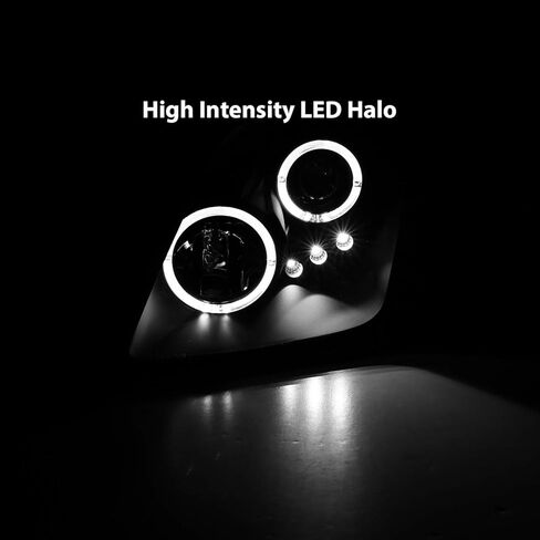AmeriLite Black Projector Replacement Headlights Dual Halo LED Set for 97-01 Honda Prelude - Passenger and Driver Side in Saudi Arabia