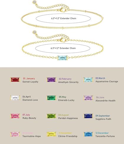ZOERAY Birthstone Gold Bracelets for Women Non Tarnish Cute 14K Gold Plated Stackable Bracelets for Women Trendy Dainty Emerald Layered Bracelet Jewelry Bridesmaid Friendship Birthday Gifts for Her in Saudi Arabia