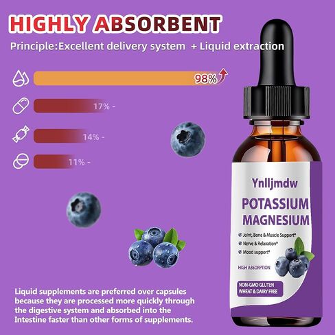(2 Pack) Magnesium Glycinate Supplement Liquid Drops 1000MG Liquid Magnesium Glycinate High Absorption with Bromelain Vitamin C B6 D Zinc for Calm Relax Muscle Bowel Energy Pineapple Flavor in Saudi Arabia