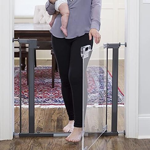 بوابة امان للاطفال من كيو دوس كريستال ديزاينر - تلبي المعايير الاوروبية الصارمة - تصميم عصري وسلامة لا مثيل لها - الجمال والامان معا - تركيب بسيط | تثبيت بالضغط in Kuwait