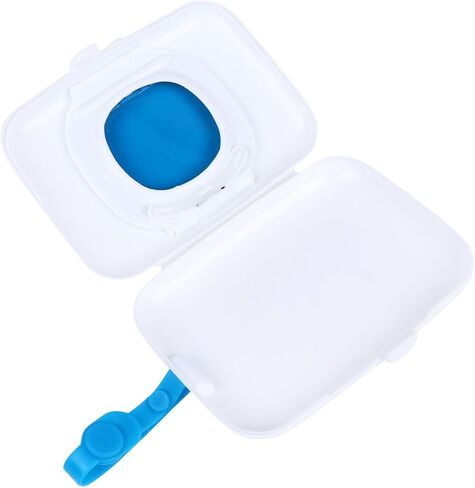 Box Portable Refillable Baby Wipes Dispenser Holder Wipes Carrying Case for Travel Home Office (Blue) in Kuwait