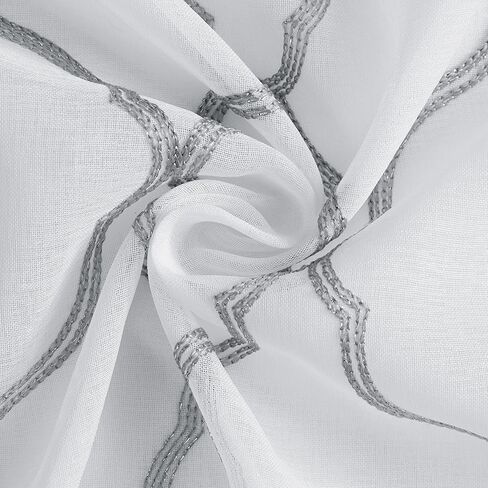 ستائر Dainty Home Grommet الشفافة - سبرينغفيلد 54 بوصة عرض × 84 بوصة طول، شبه شفافة، لوحات ستائر نافذة قابلة للغسل في الغسالة لغرفة النوم وغرفة المعيشة - الحل المثالي للستائر الشفافة in Kuwait