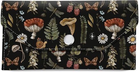 Cash Envelope Wallet Cute PU Leather Envelopes Bag for Men and Women, Reusable Budget Pouch for Budgeting Billing Black Cream Flowers in Saudi Arabia