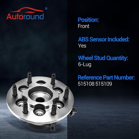 Autoround 515108 515109 RWD محمل العجلات الأمامية ومجموعة المحور مناسبة لـ 2004-2008 شيفروليه كولورادو، 04-08 جي إم سي كانيون، 6 العروات مع ABS، عبوتان in Saudi Arabia
