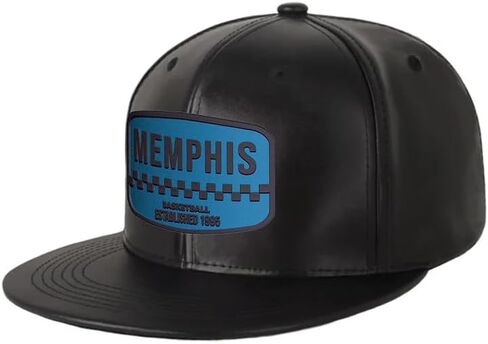 Flatbill Snapback Basketball Cap for Men and Women, Classic Cotton Sports Hat - Memphis - PU Leather in Saudi Arabia