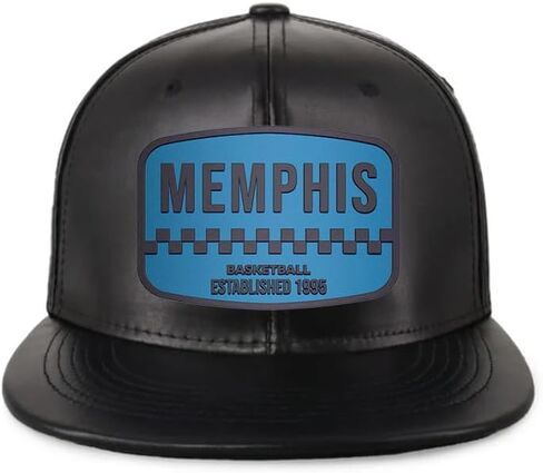 Flatbill Snapback Basketball Cap for Men and Women, Classic Cotton Sports Hat - Memphis - PU Leather in Saudi Arabia