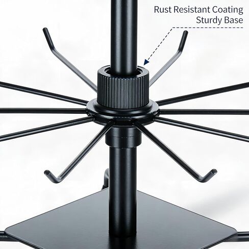 3 Tier Spinner Display Rack Retail Display Stand Metal Rotating Display Rack for Jewelry Keyring Socking HatsToys，Movable Shop Spinner，Adjustable height， Black,Pack of 2 in Kuwait