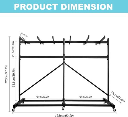 Folding Chair Rack, Heavy Duty Folding Chair Storage Rack Cart, 42 Chairs and 12 Table, 660 Lbs Weight Capacity, Locking Rubber Wheels for Weddings, Parties & Events in Saudi Arabia